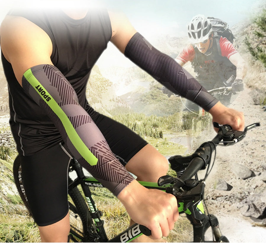 Cycling sports armband elbow men's breathable sunscreen silicone non-slip long sports armband elbow pads