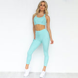 Cross-Border Ins Net Red Solid Color Yoga Fitness Pants Suit